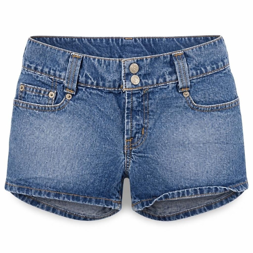 Vtg Polo Ralph Lauren Jean Shorts Womens 6 Micro Y2K Flag Preppy 90s Grunge